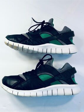 Nike Huarache Free Run Black Green  Running Shoes #510801-031 Men’s Size:10.5